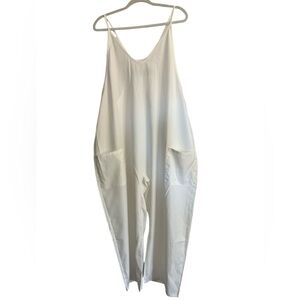 Floral Blooming White Spaghetti Strap Jumpsuit Size M-L